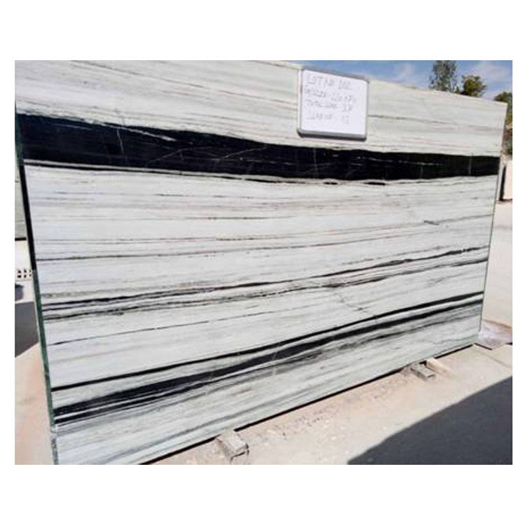 SHIHUI Natural Stone Imported Indian New White Panda Marble With Black Veins