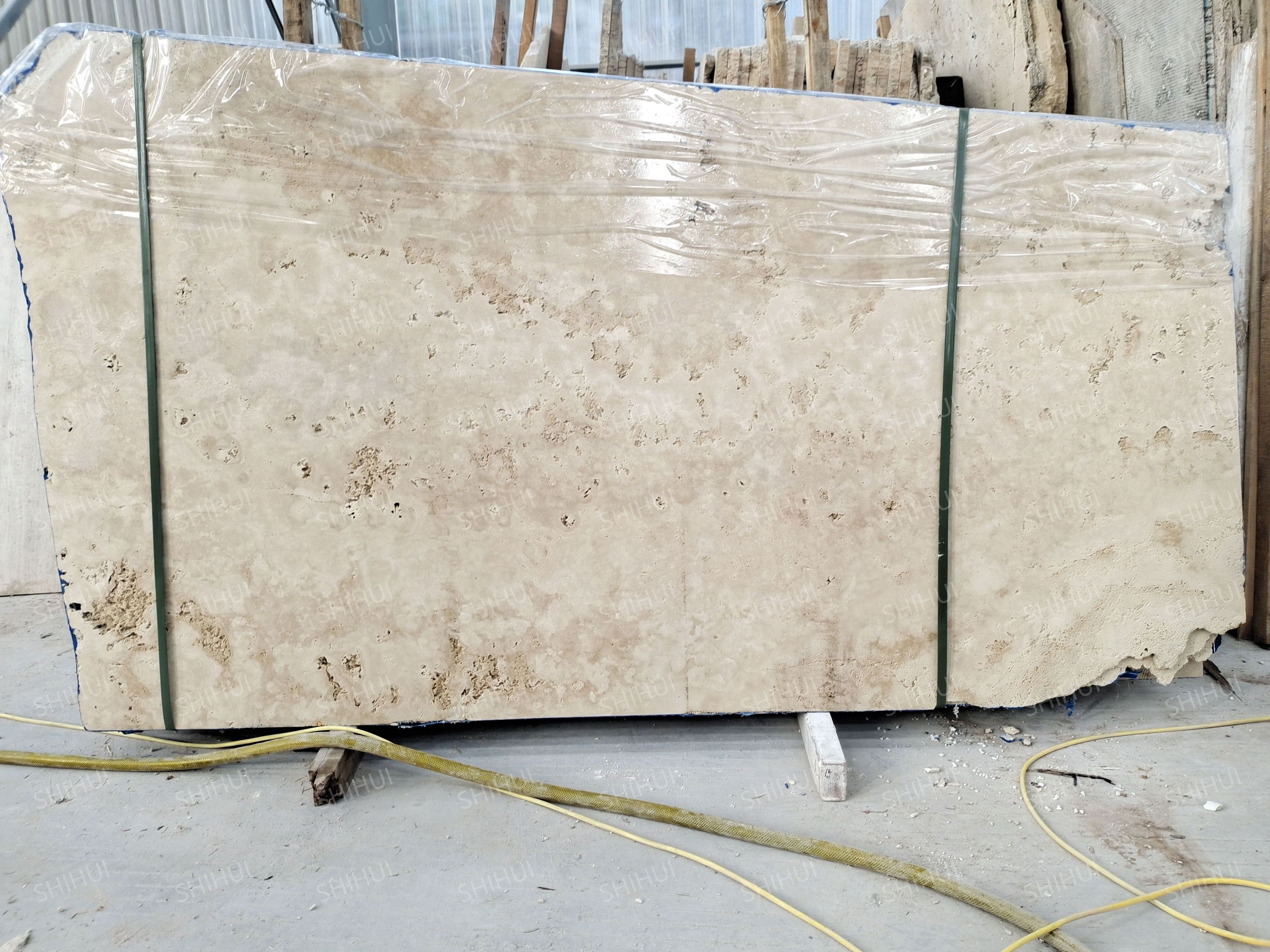 SHIHUI Natural Paving Stone 30*30 White Irregular Travertine Tiles Outdoor Crazy Pavers For Driveway Paving Stone