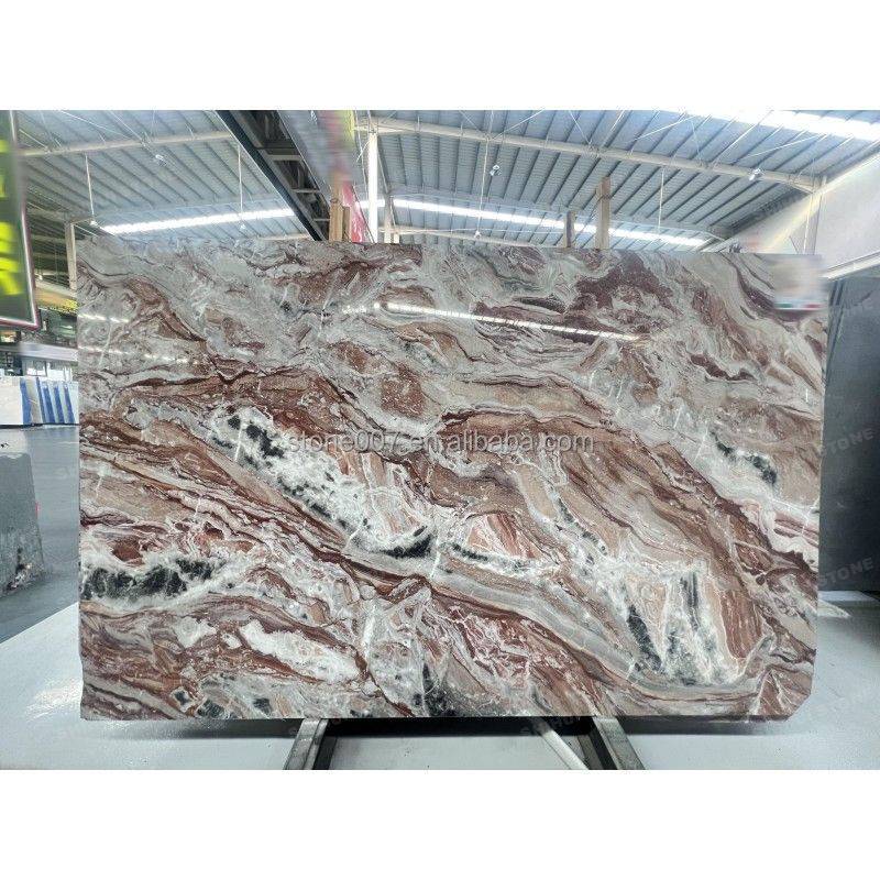 SHIHUI Natural Stone Marble Standard Wall Panel Flooring Tile Red Rosso Orobico Marble Slabs For Indoor Decoration