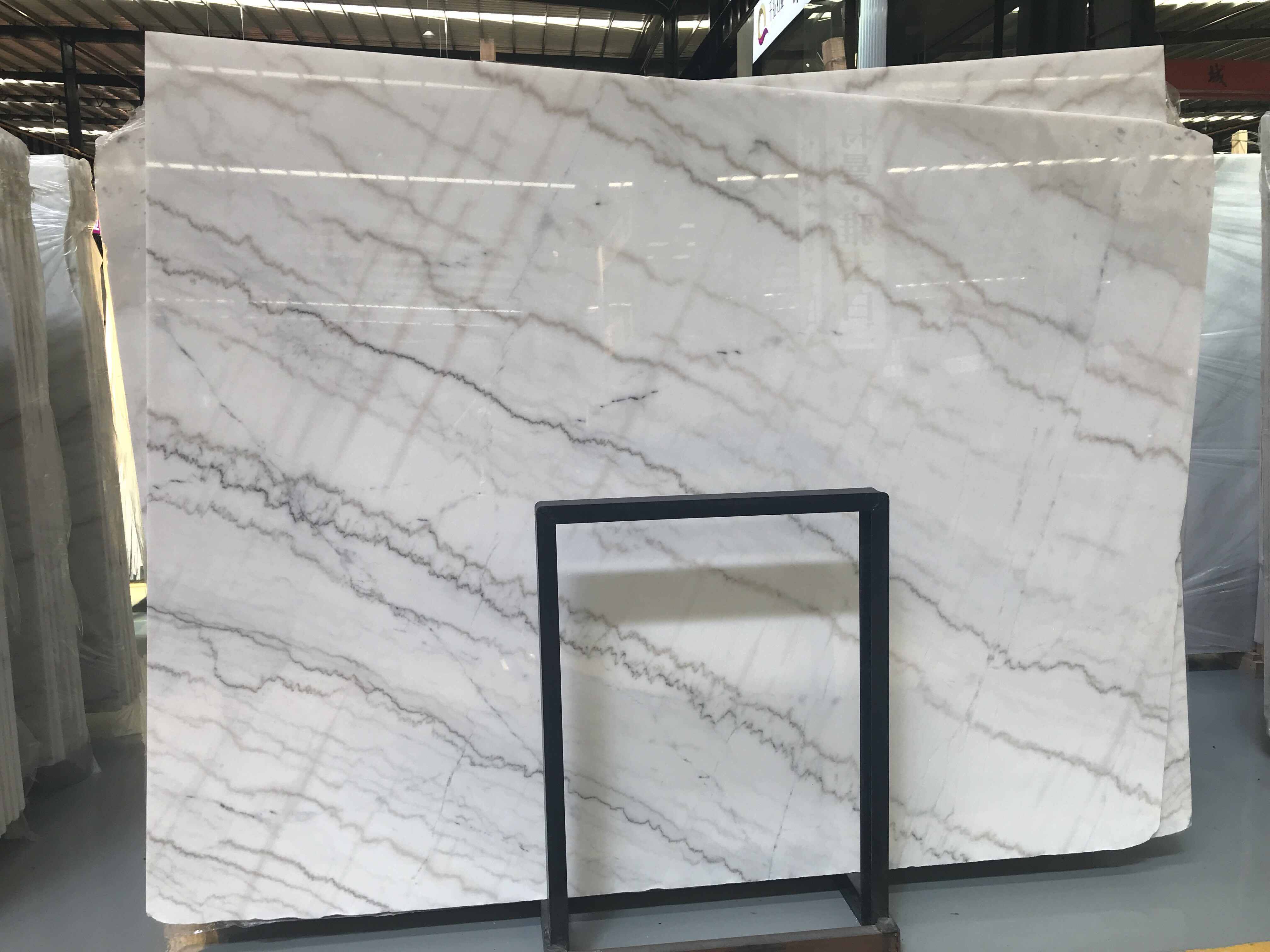 SHIHUI Natural Stone Cheapest Chinese Guangxi White Marble Big Natural White Marble Slab Floor Tile