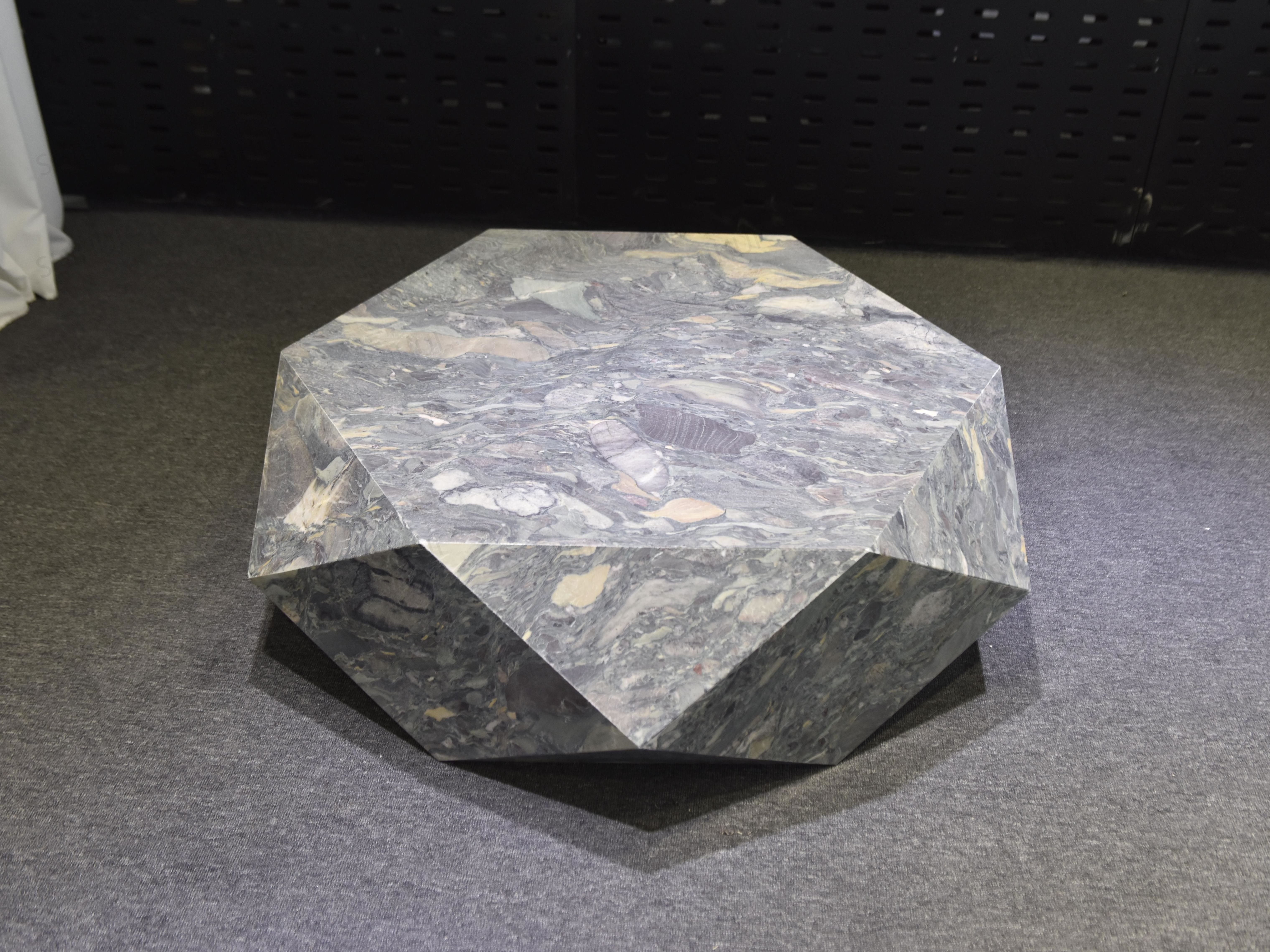 SHIHUI Luxury Simple Tea Table Natural Stone Pedestal Stand Display New Four Season  Living Room Marble Diamond Coffee Table