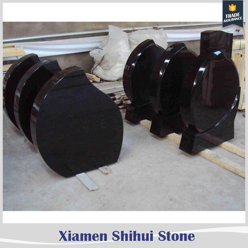 SHIHUI China Headstone Black Granite Grave Stone Cemetery Tombstones and Monuments Gravestone with Factory Price