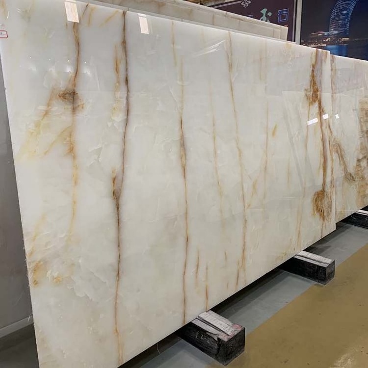 SHIHUI Natural Stone High Quality Good Price Backlit White Dolomite Cream Marble Onyx Slab