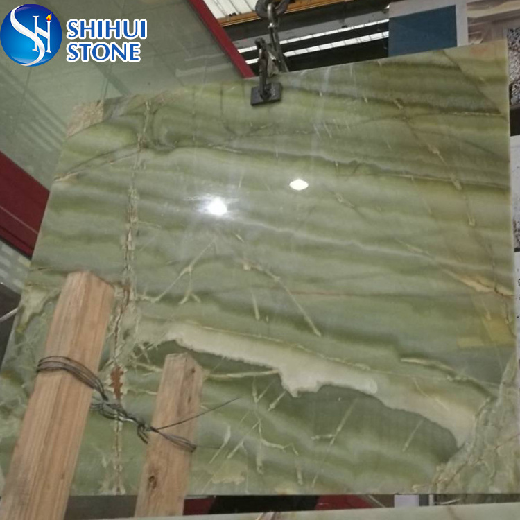 SHIHUI Stone Tile Floor Wall Decoration Green Onyx Marble Slab Top Grade Natural Design Hotel European Backlit Onyx