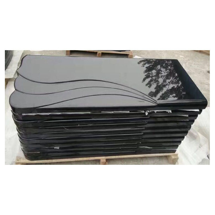 Wholesale High Polish Black Flat Marker Headstone