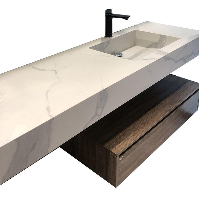 Marble Pattern Acrylic Solid Surface Wall Wash Basin artificial stone marble Wall Hung Bathroom Basins rectangular square