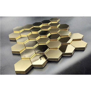 Stainless steel mosaic round mirror decorative mosaic tile trim stainless steel mosaico gold metal mosaic panel rose gold