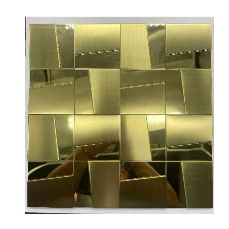 Stainless steel mosaic round mirror decorative mosaic tile trim stainless steel mosaico gold metal mosaic panel rose gold