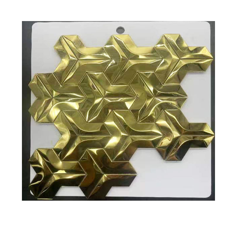 Stainless steel mosaic round mirror decorative mosaic tile trim stainless steel mosaico gold metal mosaic panel rose gold