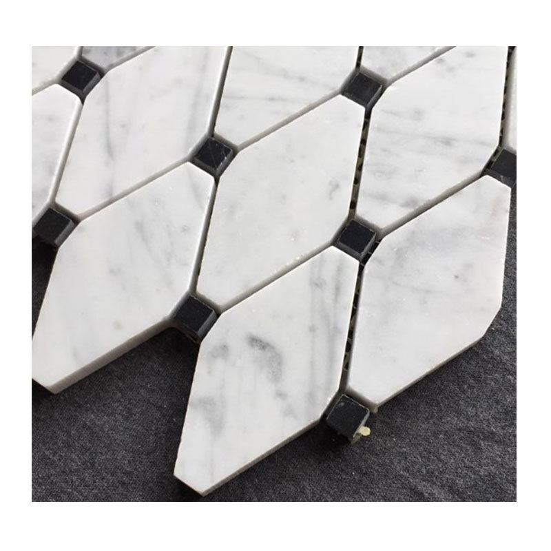 Diamond marble mosaic  tile cararra marble thassos mosaic vintage mixed marble mosaic peel and stick backsplash