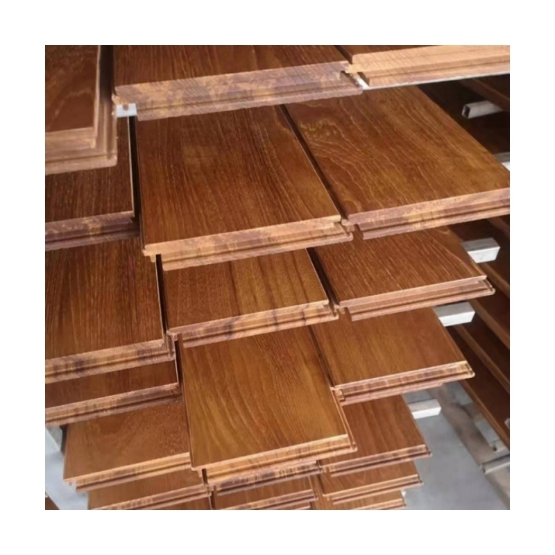 Teak flat buckle lock pure solid wood flooring Surface wood wax oil painting process solid teak wood floor