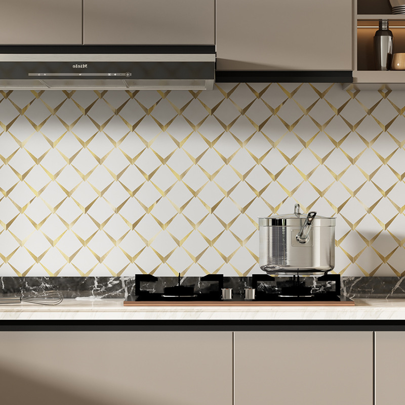 Self-adhensive Aluminum composite panel mosaic tile gold peel off  kitchen backsplash