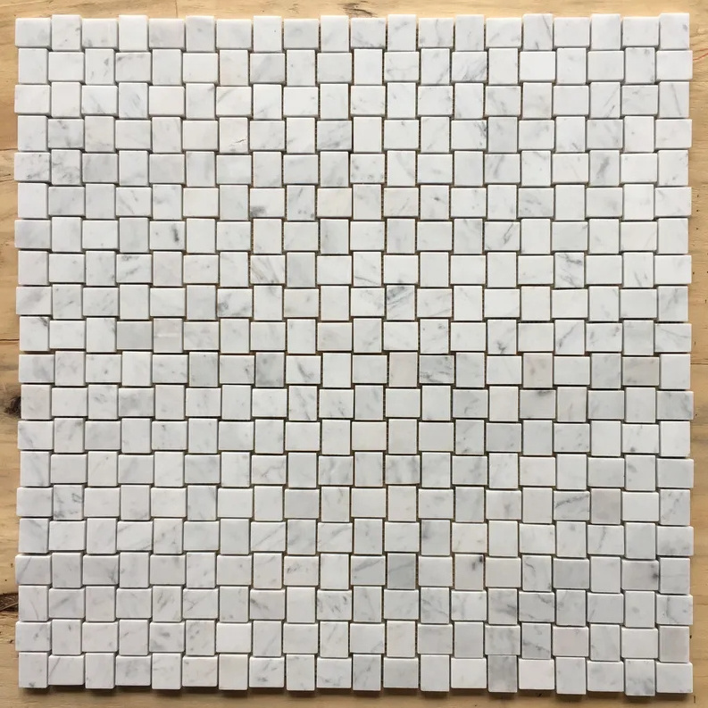 Blocks Galala marble mosaic tile backsplash bathroom tiles kitchen wall sticker customized white marble  floor paver dog bone