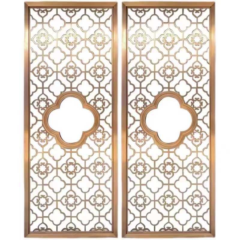 Clubhouse Apartment Hotel Lobby Living Room Partition Wall Panel Metal Relief Hollow Stainless Steel Screen Curtain Wall