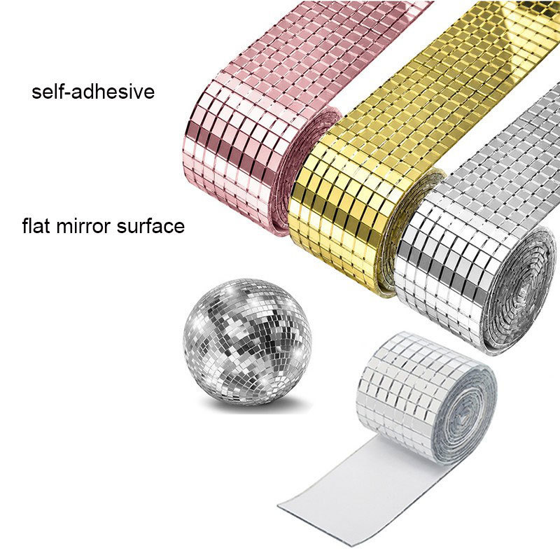 Self adhesive mini mirror glass mosaic tile in roll for craft kit DIY wall decor mosaic chips peel and stick 5mm 10mm