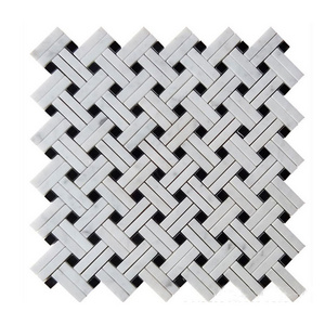 Weave Marble Mosaic Tile backsplash tile Mugworth Mosaic Stone wall floor tiles backsplash black white galala marble