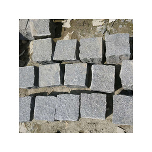 Driveway paver cobble stone black basalt granite paving stone granite tile cubic stone patio tile paver tumbled