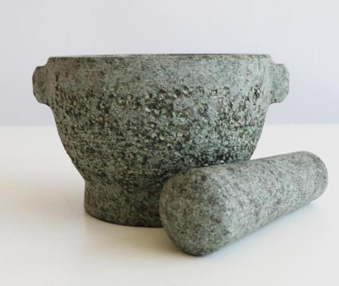 Stone mortar and pestle rough surface with double ear herb tools grinder manufacturer kitchen tools Guacamole Maker