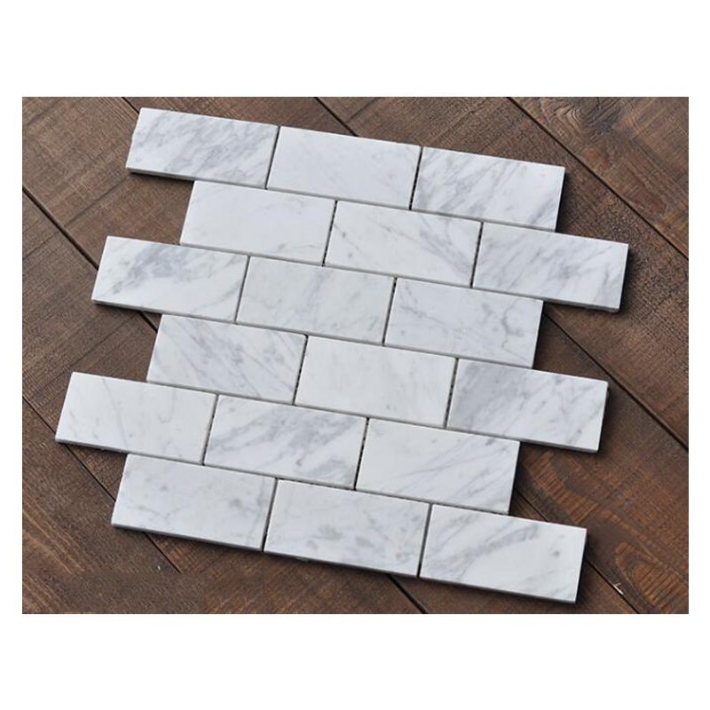 Dog Bone Design Mugworth Blue And White Carrara Marble Mosaic Basket Weave Tile kitchan backsplash bath wall mosaic tile supplie