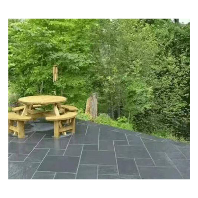 Grey slate tile patio paving tile stone floor tiles driveway swimming pool random mesh welsh outdoor floor carpet cantera stone/