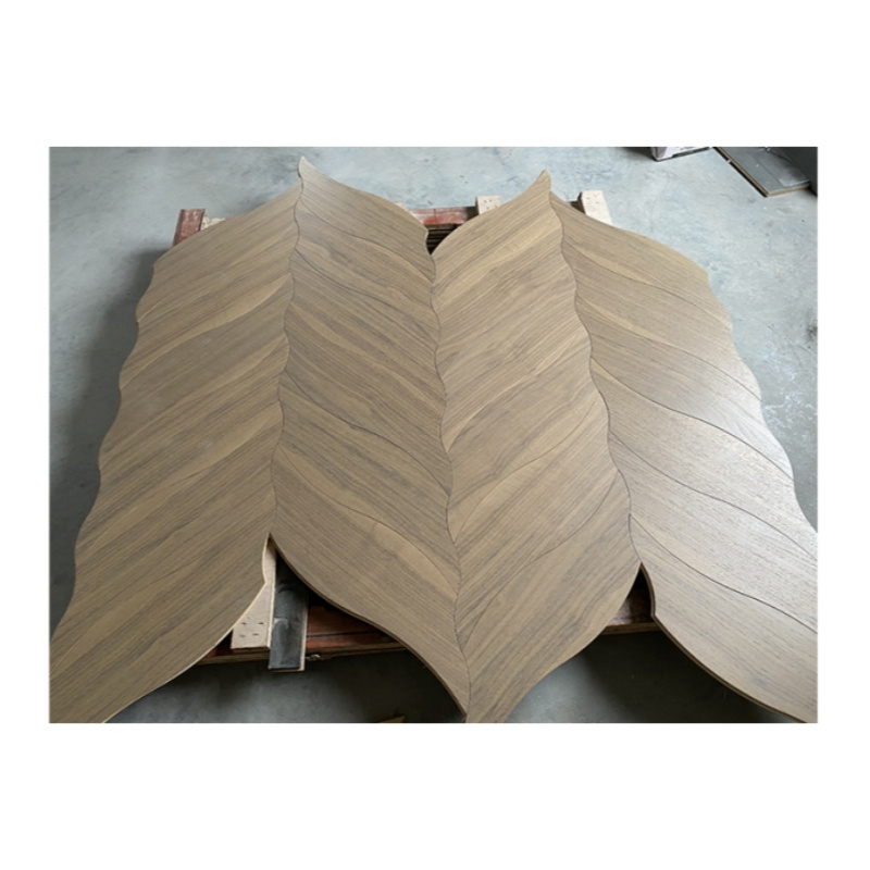 Oak Black Walnut Morandi Gray Irregular Leaf Parquet Flooring Solid Wood Multi-layer Flooring 15mm Geothermal Floor Heating