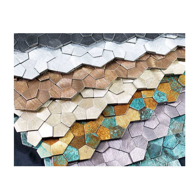 Aluminium Fish Scale Metal mosaic tile aluminium mosaic tiles kitchen backsplash self-adhesive peel and stick Aluminium mosaic