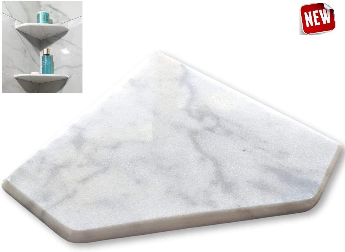 Marble corner shelf bath shower soap shelf natural stone storage rack shower granite marble display shelf with metal fixed