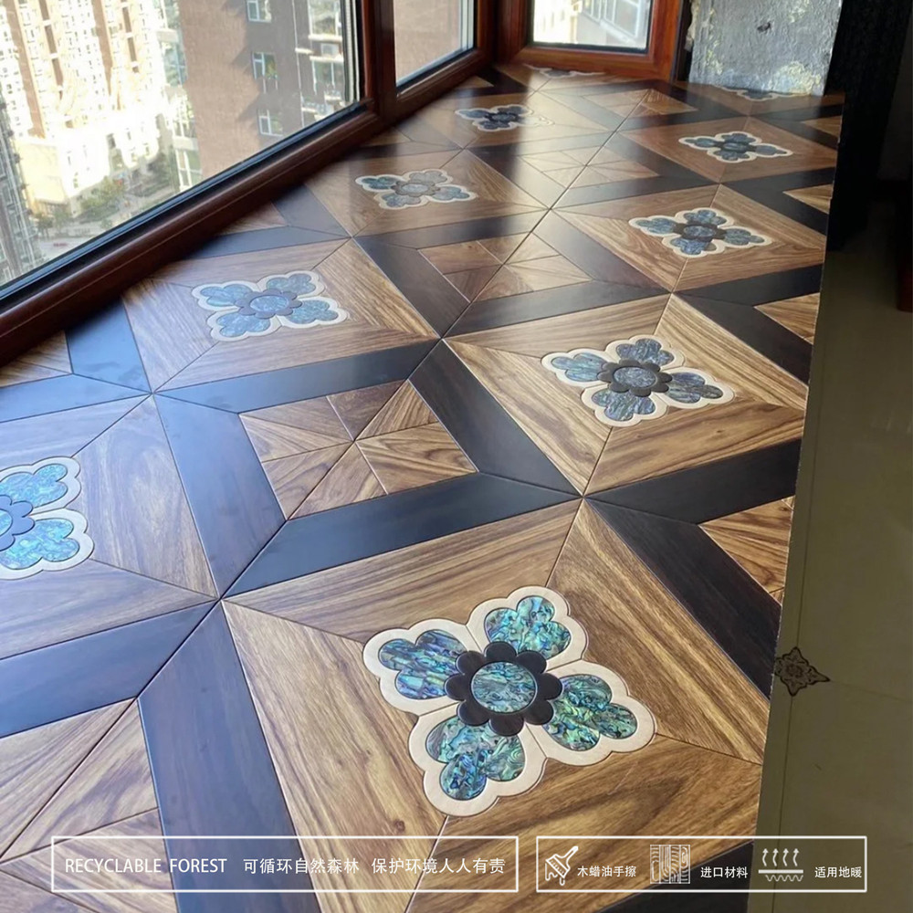 Pear Acid Branch Square Colored Shell multi-layer Solid Wood Flooring Composite Parquet Wood Flooring