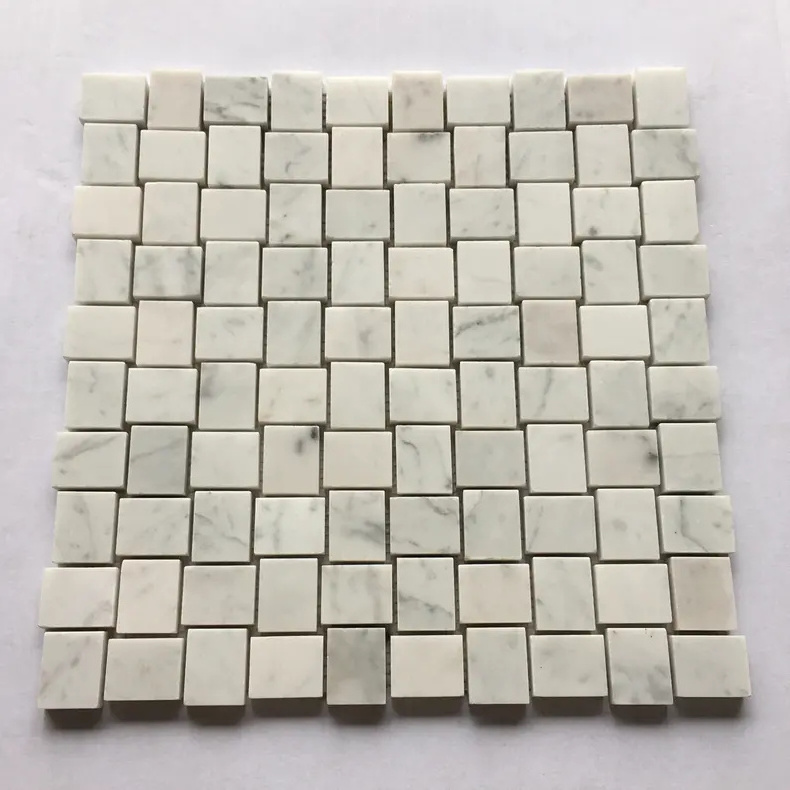 Blocks Galala marble mosaic tile backsplash bathroom tiles kitchen wall sticker customized white marble  floor paver dog bone