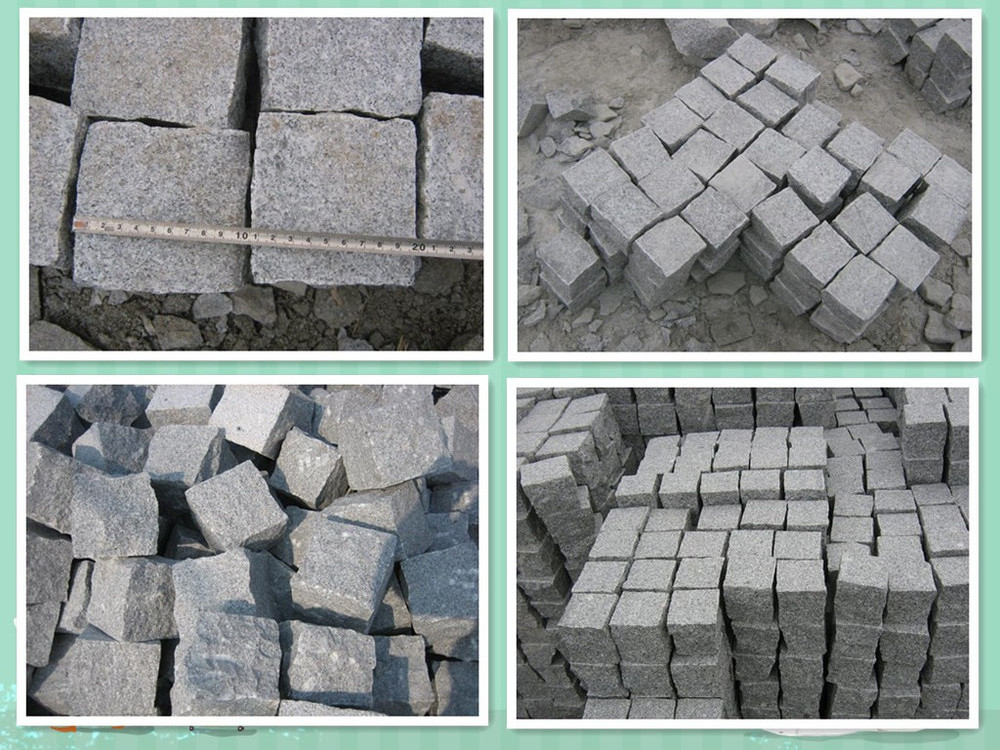 Granite Cobblestone Paver for Driveways G684,Mesh Back Paver Stone