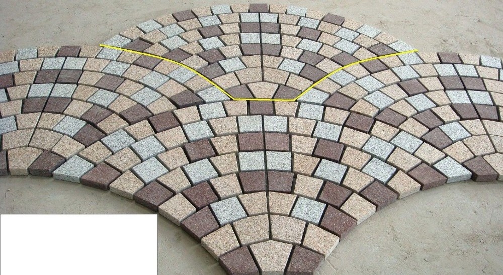 Granite Cobblestone Paver for Driveways G684,Mesh Back Paver Stone