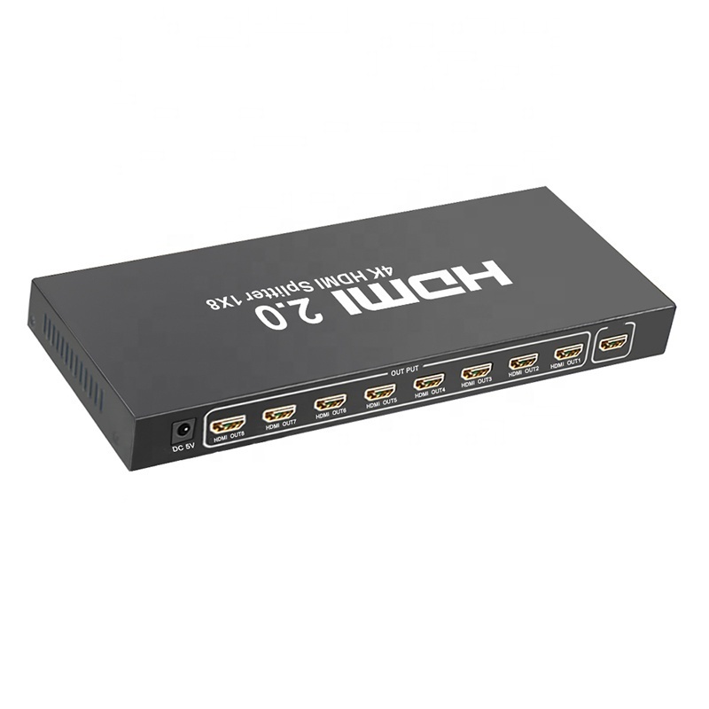 18Gbps 1x8 HDMI 2.0 Splitter 4K 60Hz/HDCP 2.2 8Way HDMI Video Splitter With Edid 8 Port HDMI Splitter 4K 60Hz