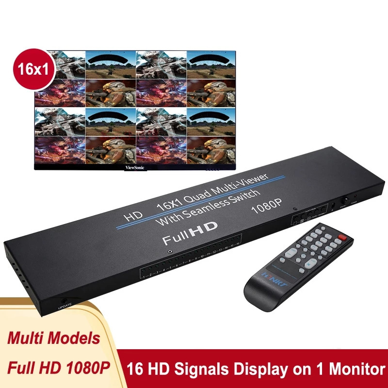 HDMI 16x1 Quad Multi-Viewer Full HD 1080P 16x1 HDMI Multiviewer 16 Input 1 Output With Seamless switch