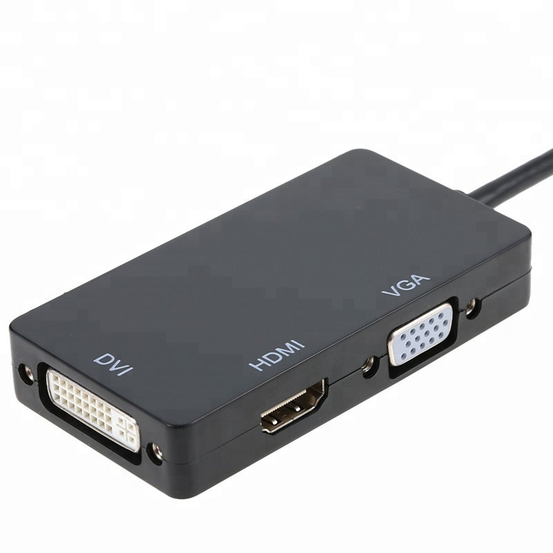 Displayport Display Port DP To HDMI VGA DVI Cable Adapter 1080P 3-In-1