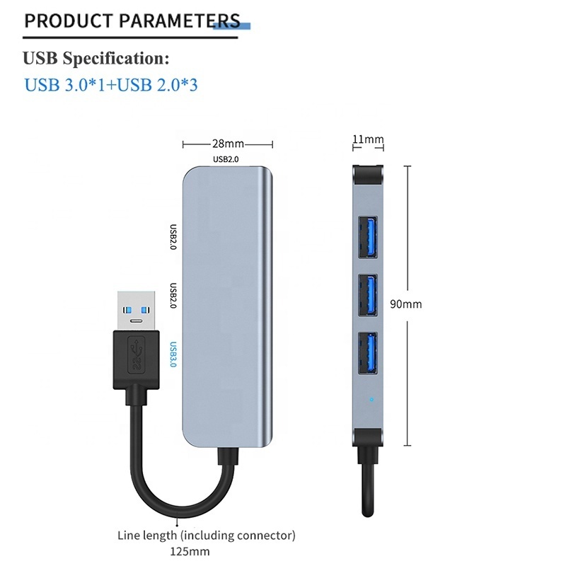 USB 3.0 Hub USB Hub 3.0 2.0 Multi 4 Port USB Hub 3.0/2.0 Powered Fast Extender