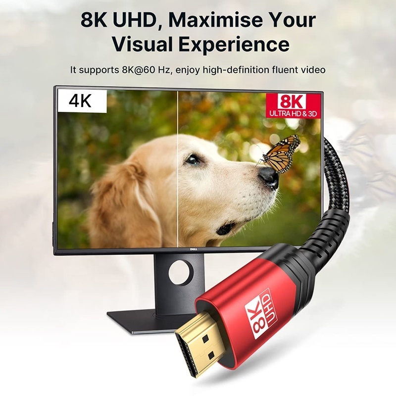 Custom Made 8K 2.1V 48Gbps HDMI To HDMI TV 8K 60Hz 4K 120Hz Resolution HDMI Cables