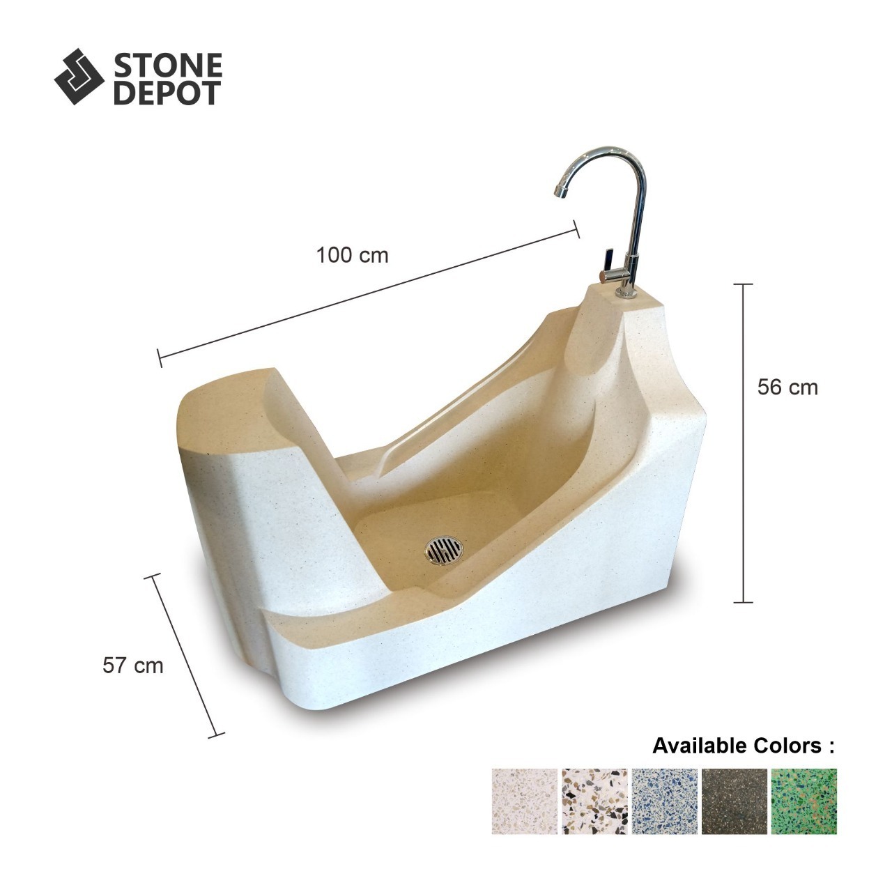 Wudu Foot Washer - Wudu Washing Sink Foot Wash Basin Terrazzo Resin Sink Muslim Wudu Washing