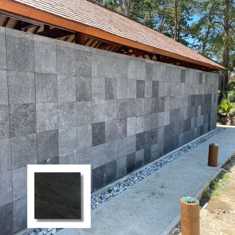 Black Natural Stone - Bali Lava Stone Volcanic Tiles Pumice Stones Volcanic Rocks Black Tiles for Walling and Flooring