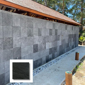 Black Natural Stone - Bali Lava Stone Volcanic Tiles Pumice Stones Volcanic Rocks Black Tiles for Walling and Flooring