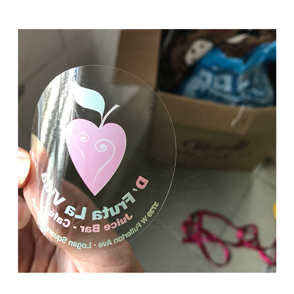 Custom Logo Printed Transparent Circle Self Adhesive Die Cut Round Label Stickers for Milk Tea Drinks Cup Labels