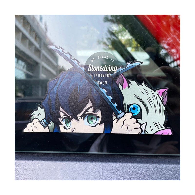 Custom Outdoor Use  Waterproof Vinyl Die Cut Carton Transfer Vinyl Car Anime Decals for car  Window