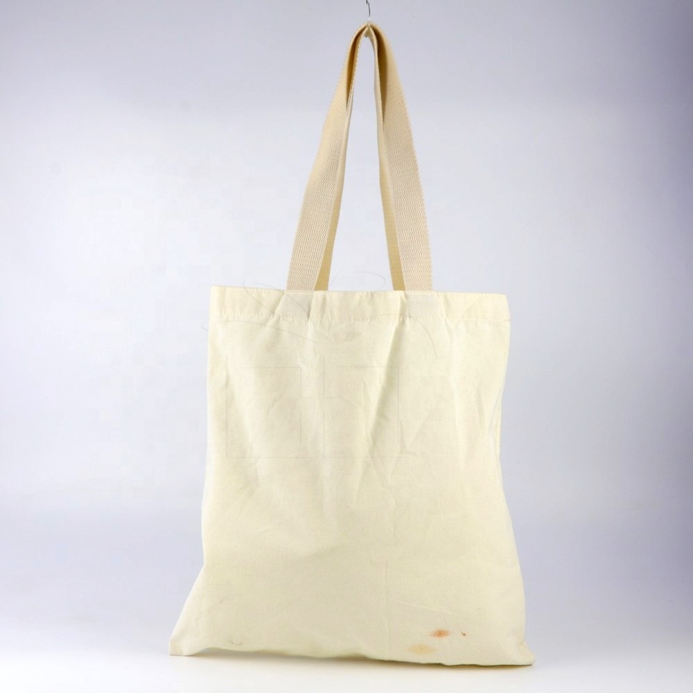 Custom Logo Reusable Foldable Handled Shopping Bag, Cotton Canvas Fabric Tote Bag