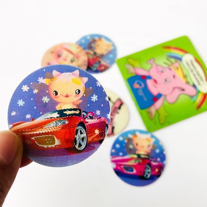 Custom Printing Colorful  Die Cut Anime Motion 3D Posters Cards Car Anime Lenticular Stickers