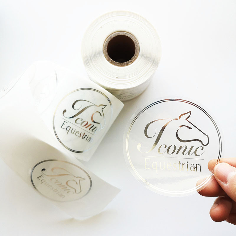 Custom Logo Printed Transparent Circle Self Adhesive Die Cut Round Label Stickers for Milk Tea Drinks Cup Labels