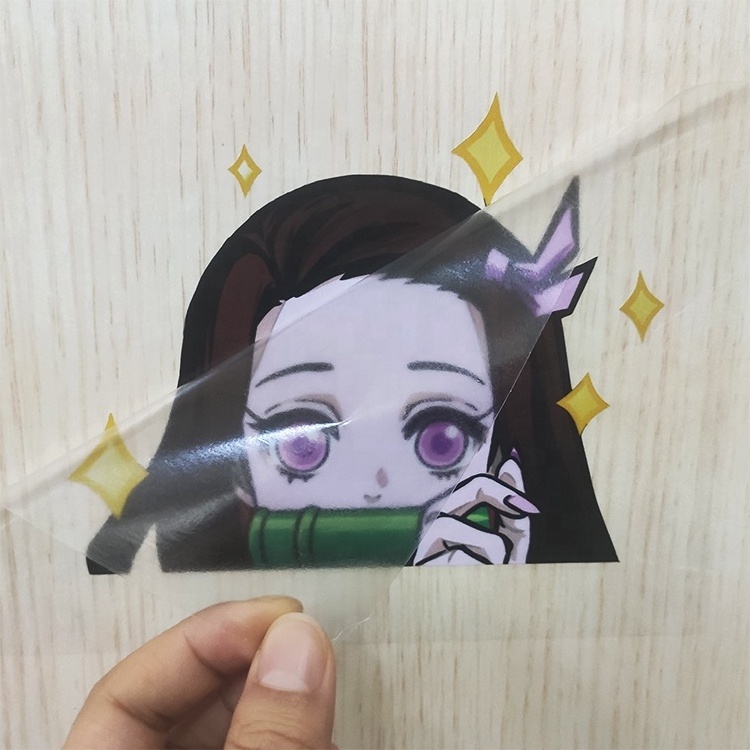 Custom Outdoor Use  Waterproof Vinyl Die Cut Carton Transfer Vinyl Car Anime Decals for car  Window