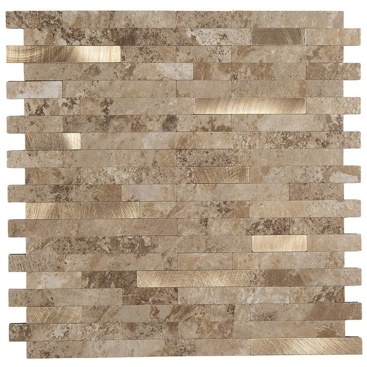 New arrival peel and stick backsplash faux stone mosaic tiles