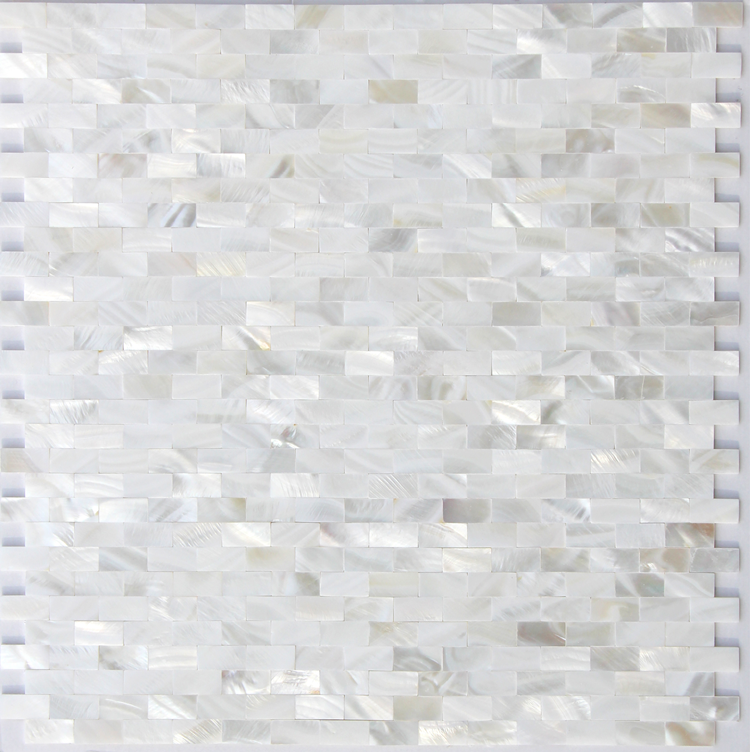 Peel And Stick Mini Brick White Pearl Shell Tile Kitchen Backsplash Mosaic