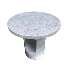 New arrival elegant carrara white marble coffee table unique design high end decoration table living room marble side table