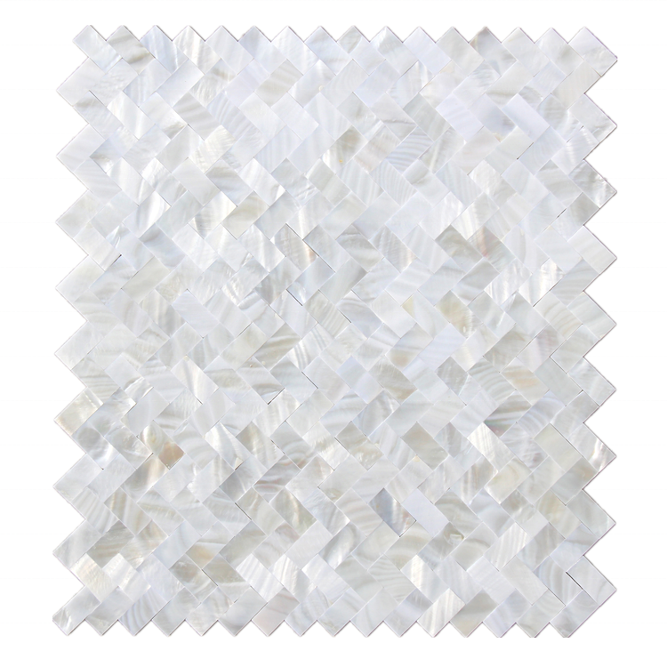 Natural White Herringbone Mother of Pearl Mosaic Tile Bathroom Kitchen Backsplash