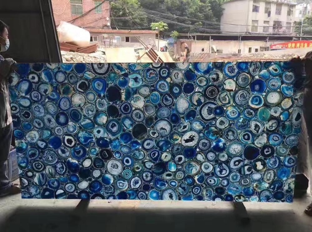 Luxury blue agate Backlit Agate Countertop for home decoration